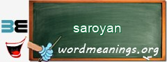 WordMeaning blackboard for saroyan